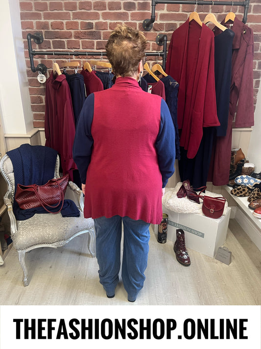 Monica wine waterfall waistcoat 8-20