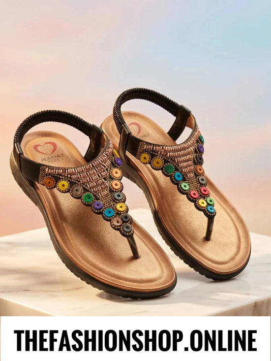Heavenly Feet black Radiance sandals 4-8 (37-42)