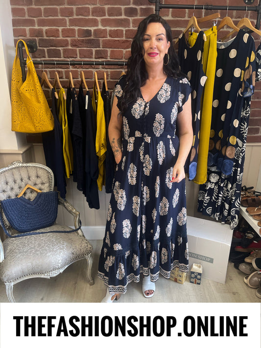 Stella Morgan Boho Block Print Maxi Dress sizes 12-22