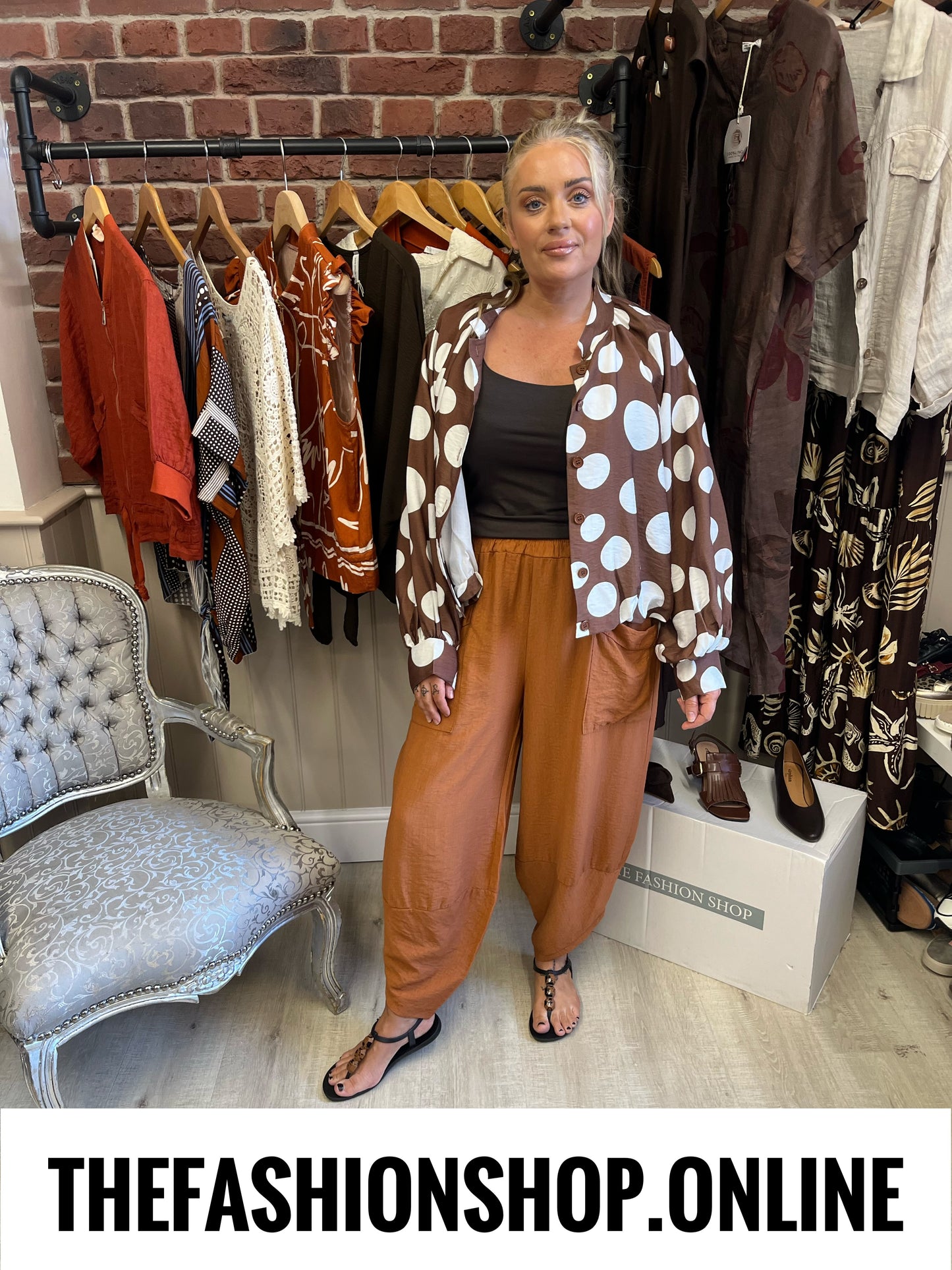 Jessie cinnamon tulip hem trousers 8-16