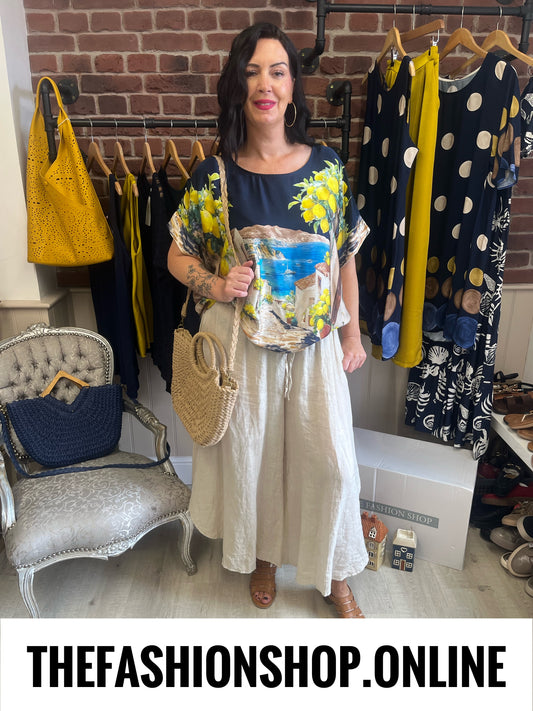 Santorini navy lemons scenic top 16-22