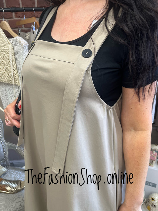 Saskia mocha pinafore dress 12-18