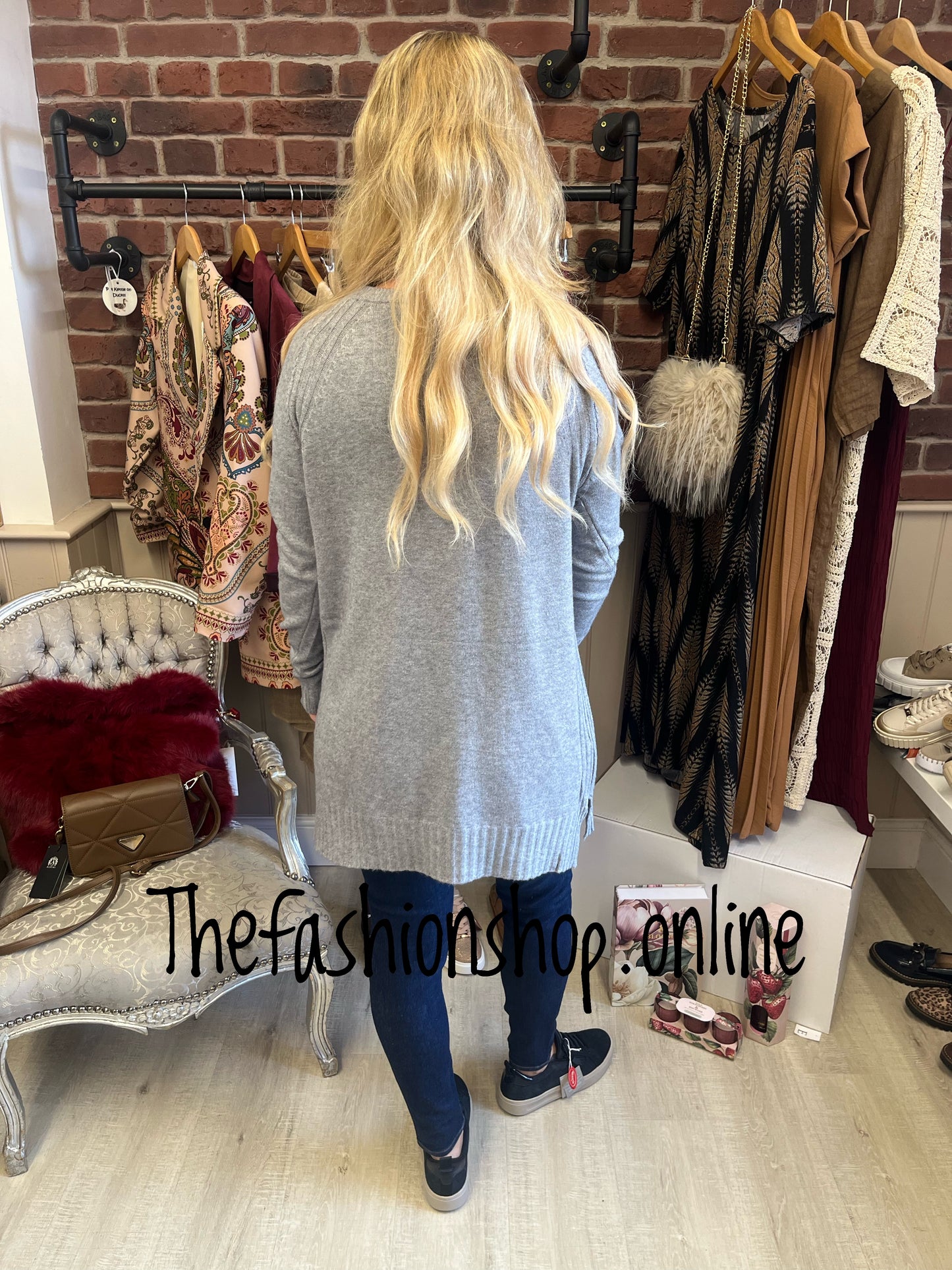 Norma grey cashmere mix jumper 12-16
