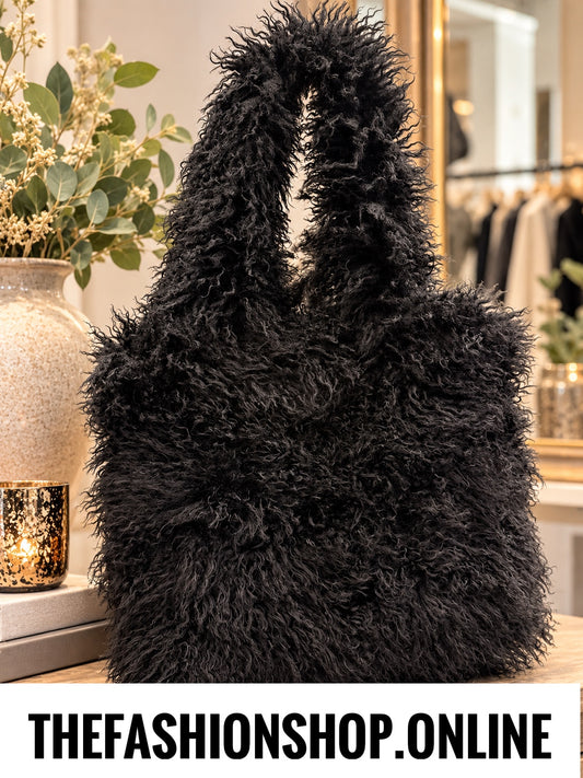 The Coco Shaggy Bag in Black