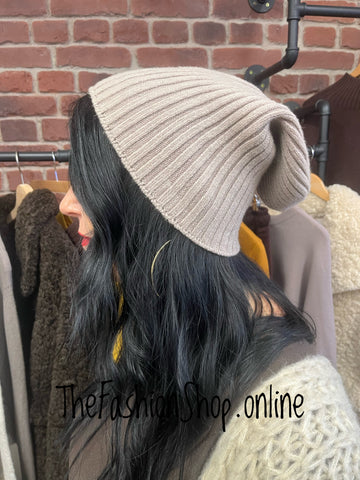 Milan Mocha Ribbed Hat