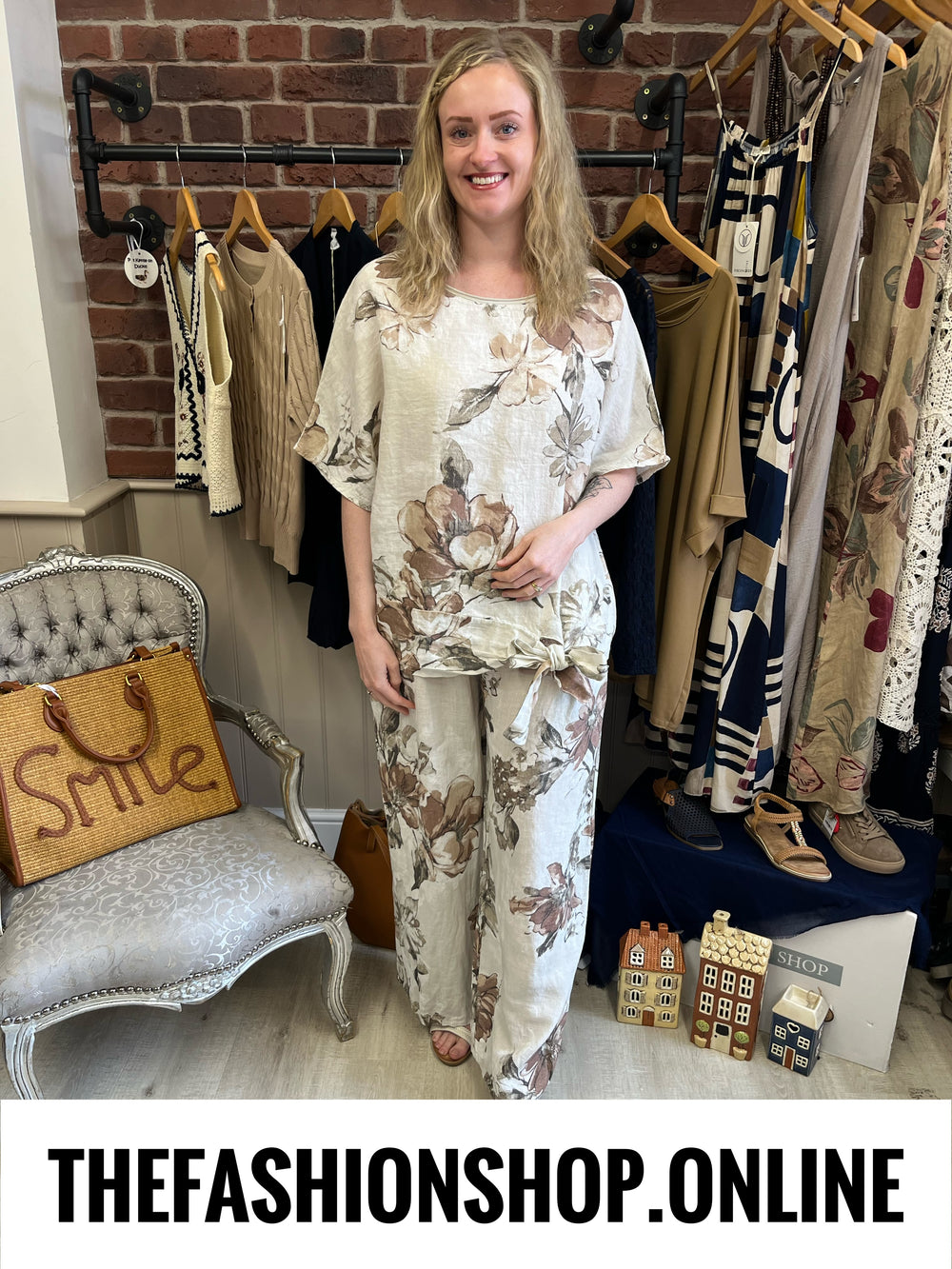 Rachel floral linen top 14-18