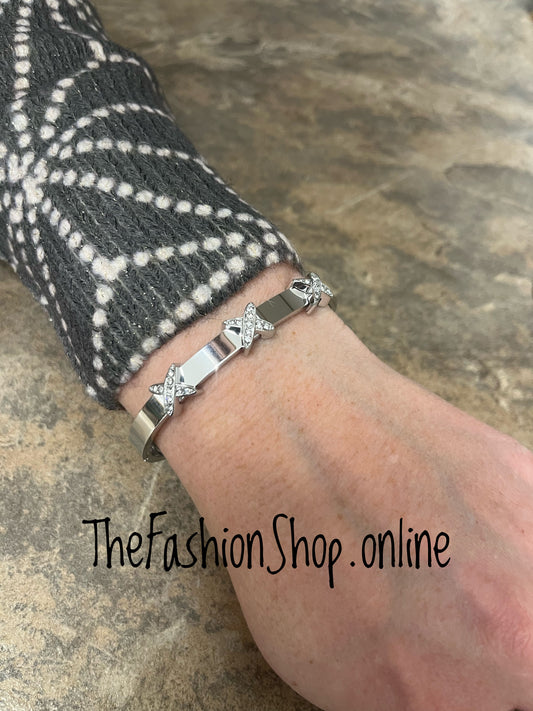 Zelly Silver Stars Bangle