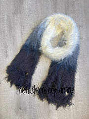 Grey ombre fluffy scarf