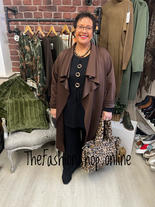 Erin brown waterfall jacket 14-22