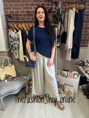 Penelope navy ribbed top 14-20