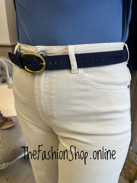 Zelly Constellation navy leather belt