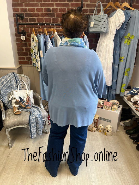 Abigail denim blue V neck top 16-24