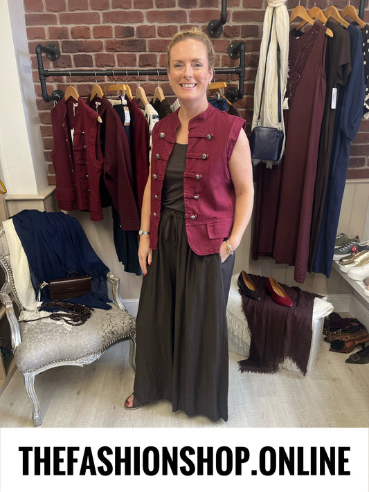 Charlotte wine military waistcoat 8-14