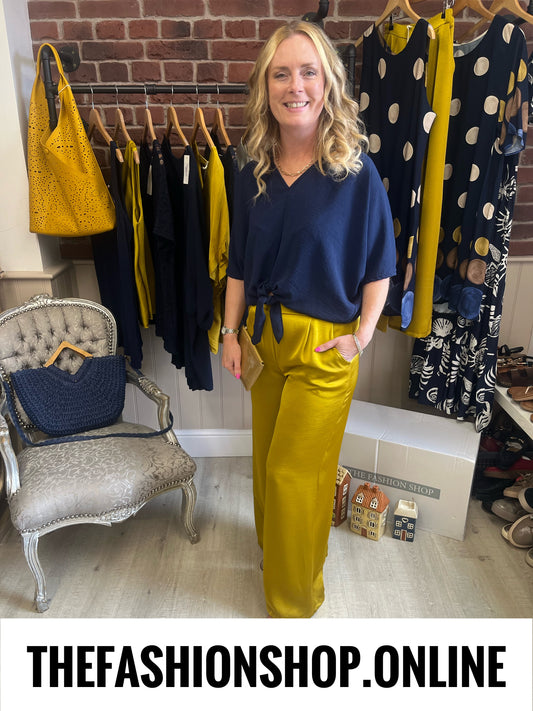 Maria antique gold wide leg trousers 8-12