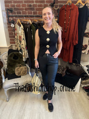 Mckenzie black seashell knitted top 8-12