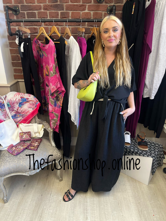 Isabella black tie front top 12-16