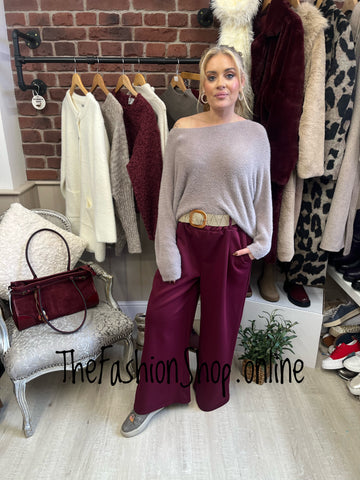 Miranda wine trousers with belt 10-16