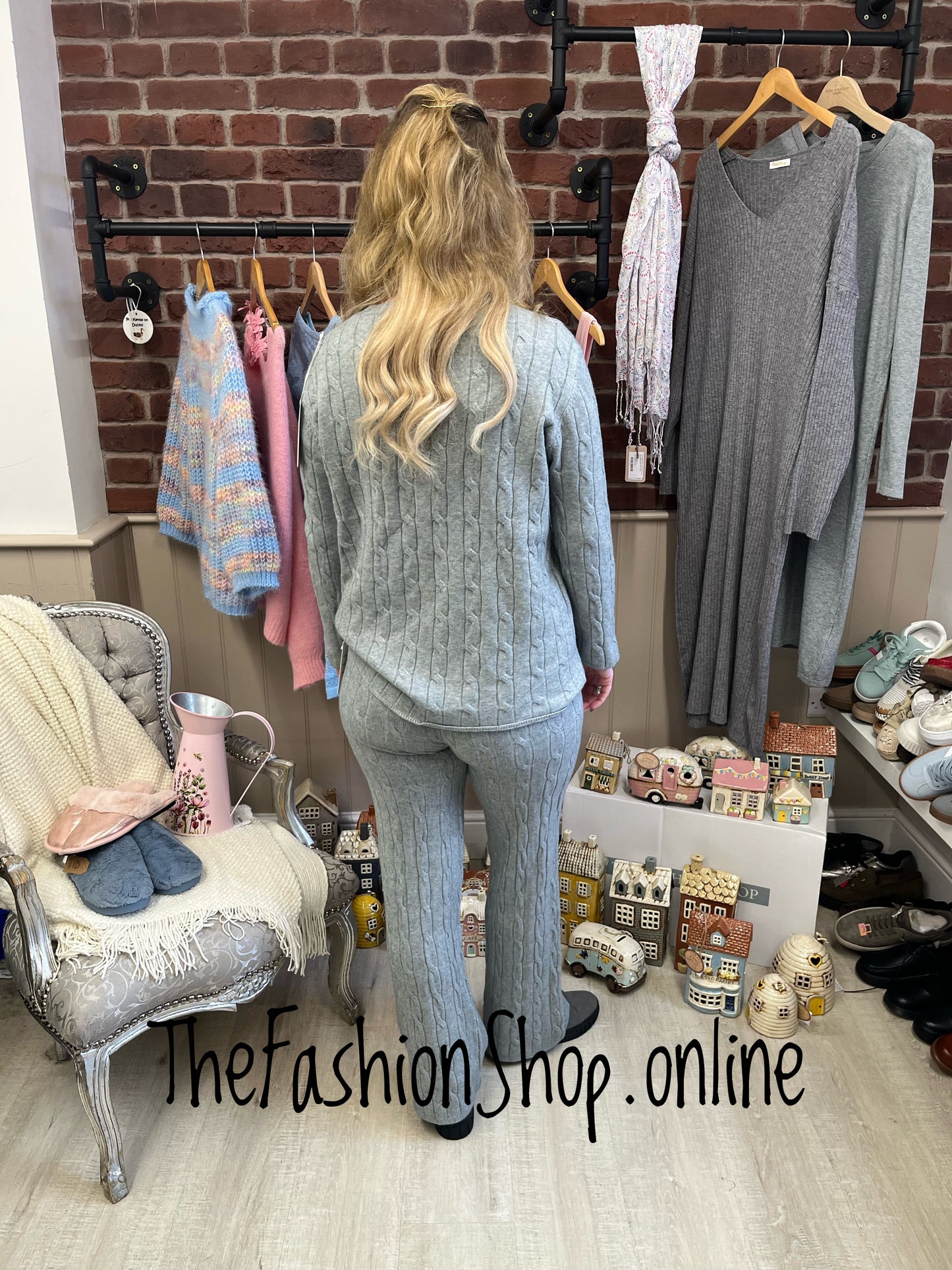Amber grey cashmere mix co-ord 10-14