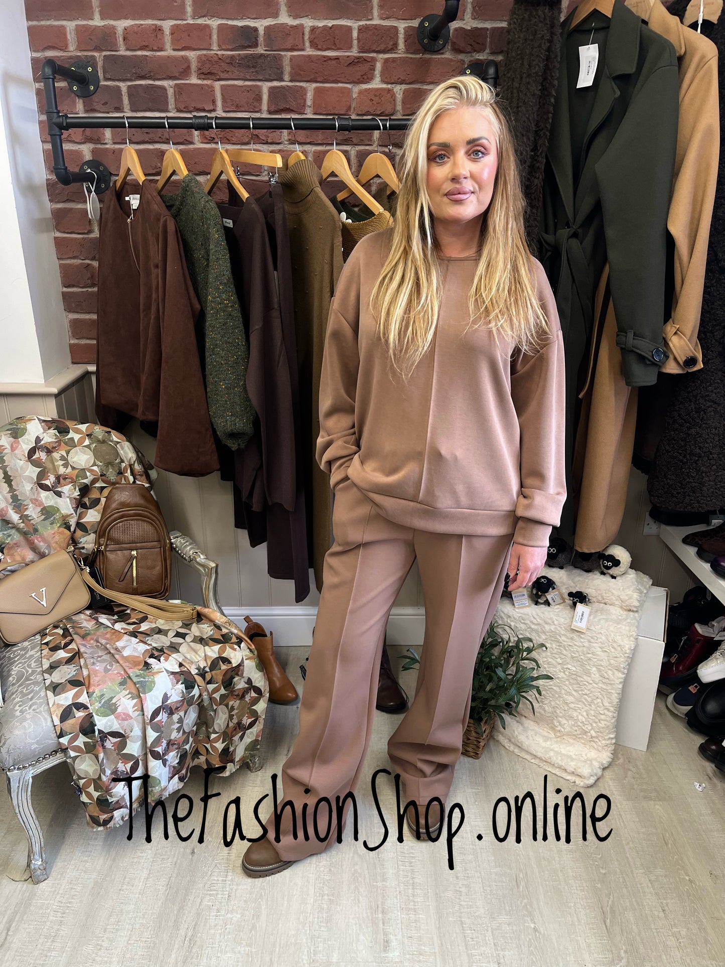 Zena Camel Front Seam Sweatshirt 8-14