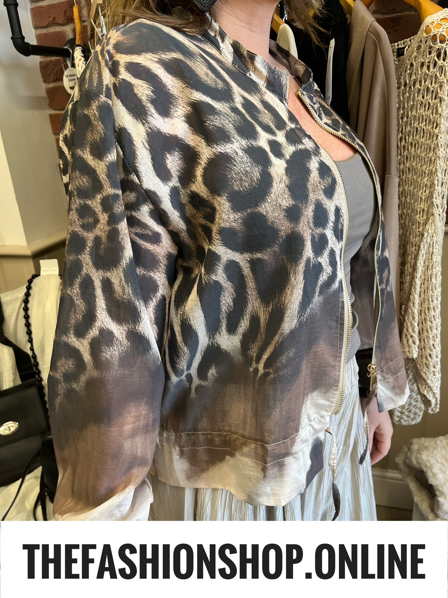 Bronwyn animal print lightweight jacket 8-14