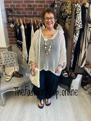 Evelyn beige crochet layering top 14-22