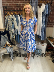 Harmony Coastal Petal Midi V Neck Dress 10-18