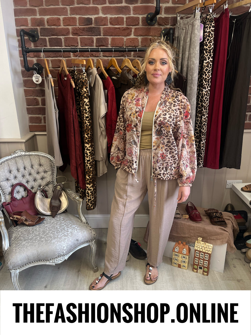 Mya animal print linen mix jacket 8-14