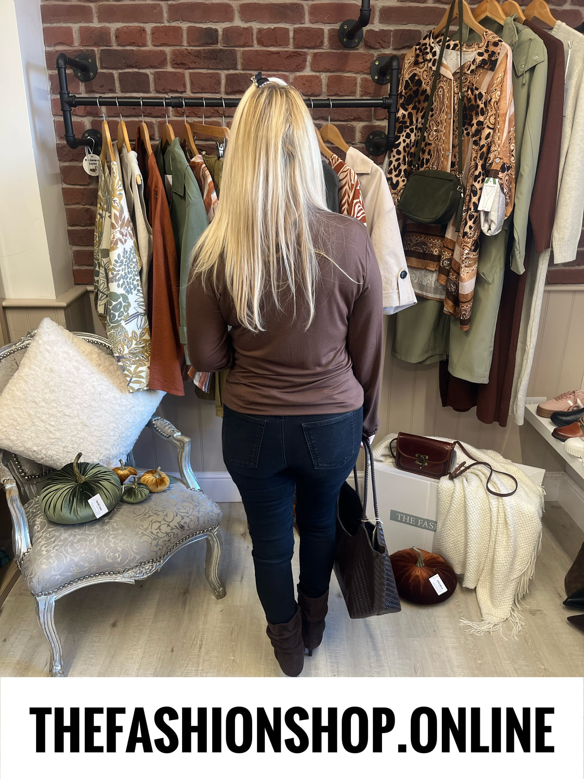 Riva brown ruffle neck top 8-16