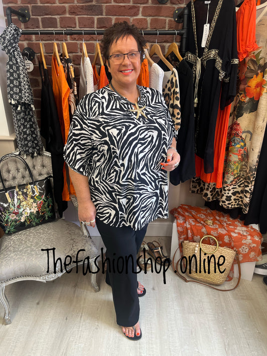 Jasmine zebra print blouse 14-22