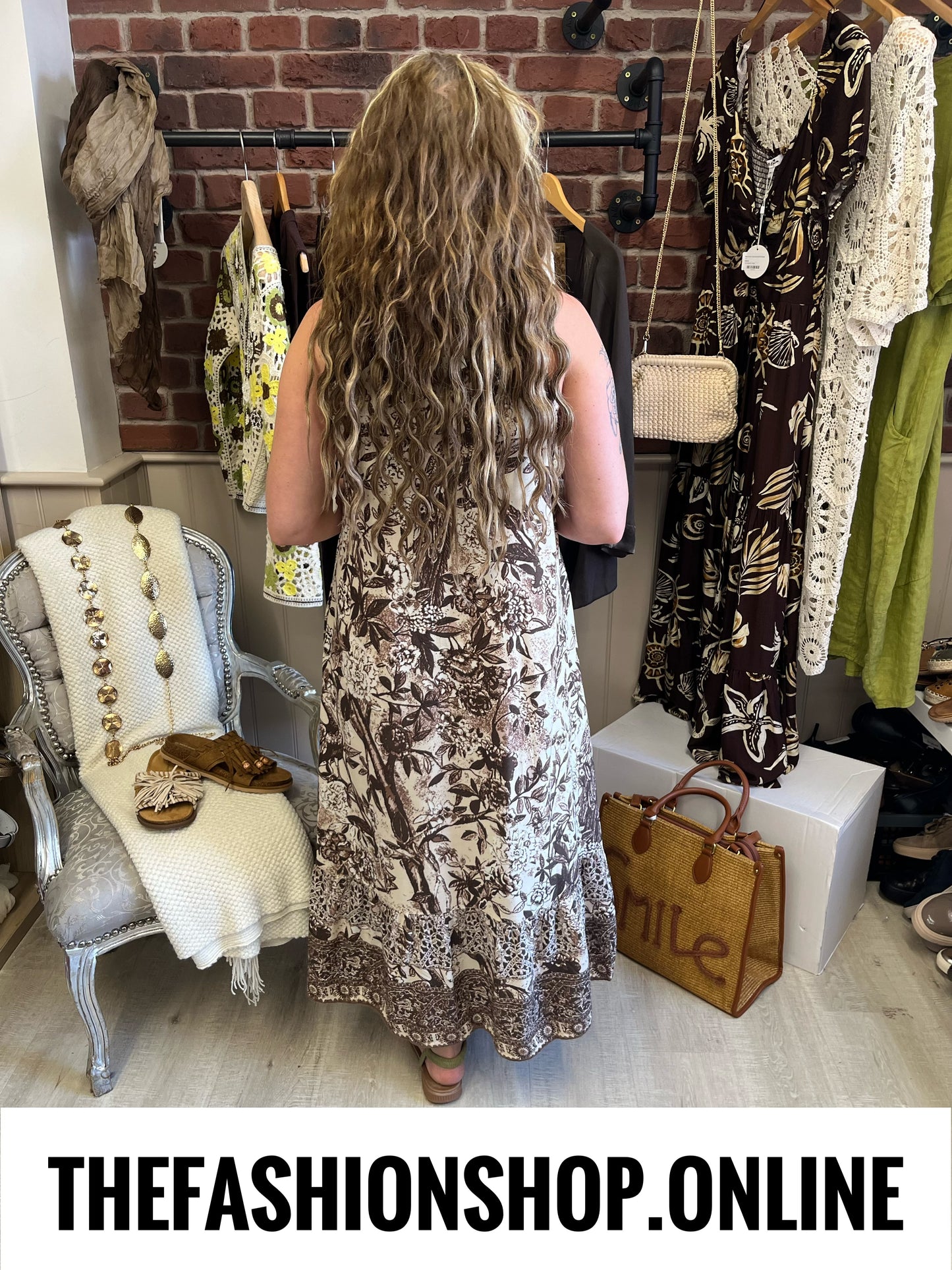 Olivia brown printed shirt dress sizes 12, 14 and 16