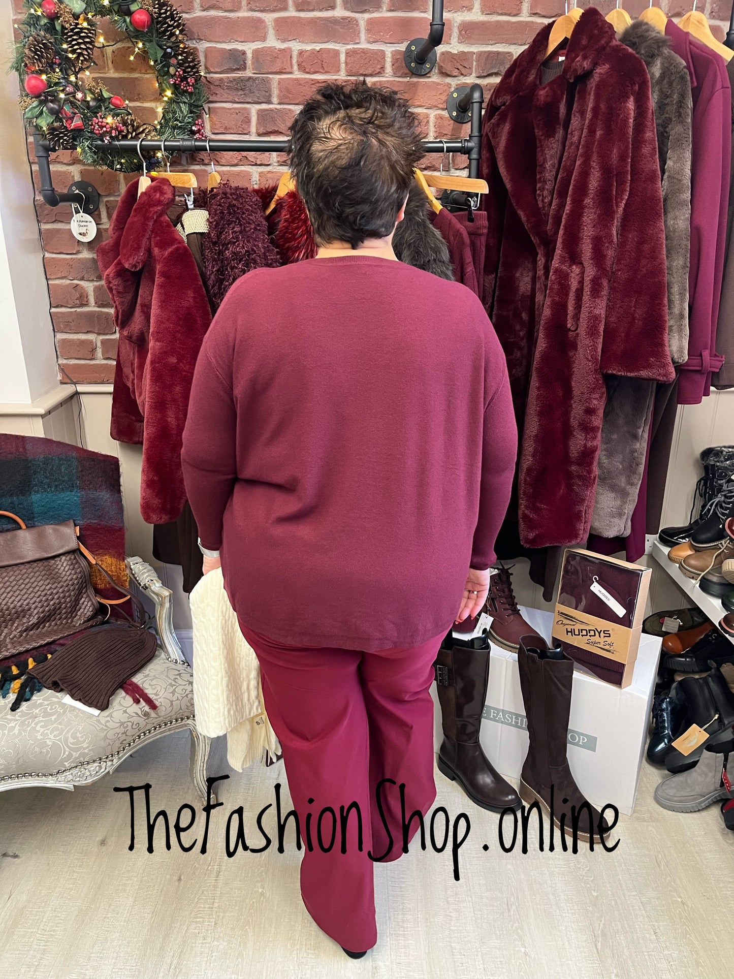 Faith wine large flower jumper 12-22