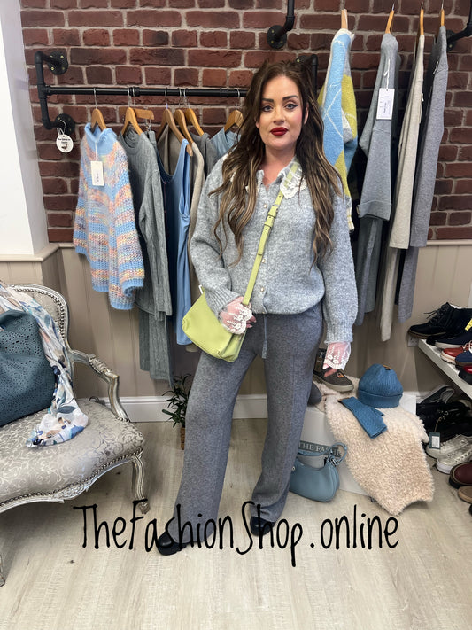 Marlene grey wool mix cardigan 10-14 and 16-18