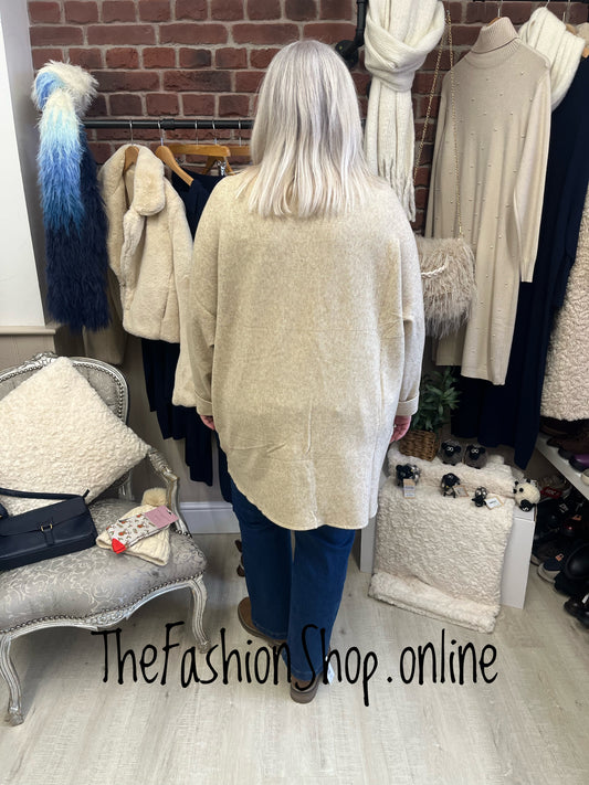 Anita beige ribbed jumper 18-24