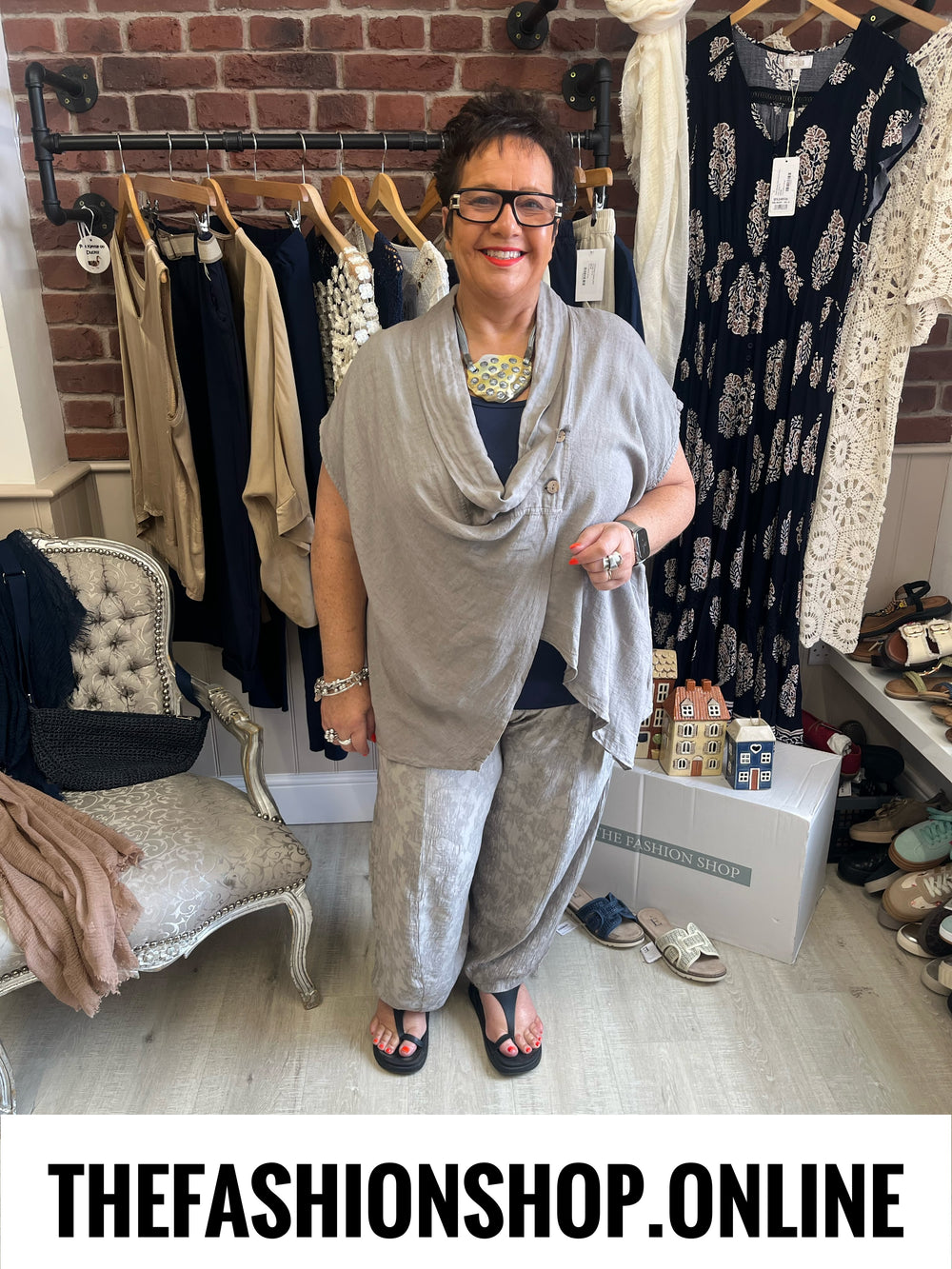 Marlene mocha linen mix drape jacket 14-22
