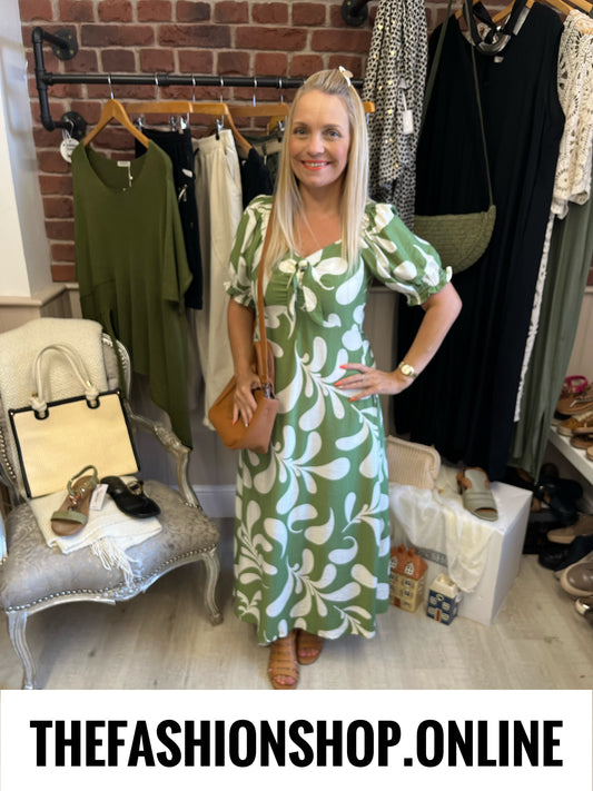 Stella Morgan green print dress sizes 8-16
