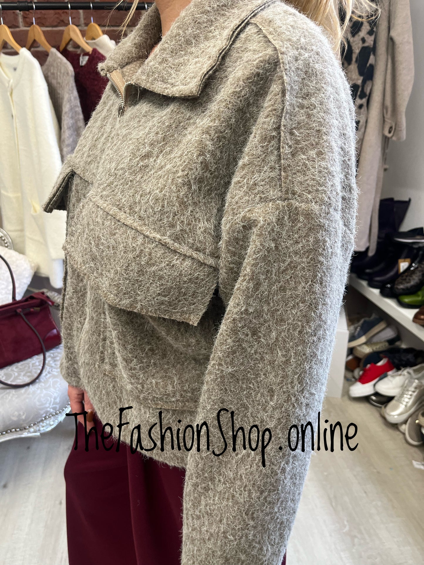 Lucy mocha textured jacket 10-16