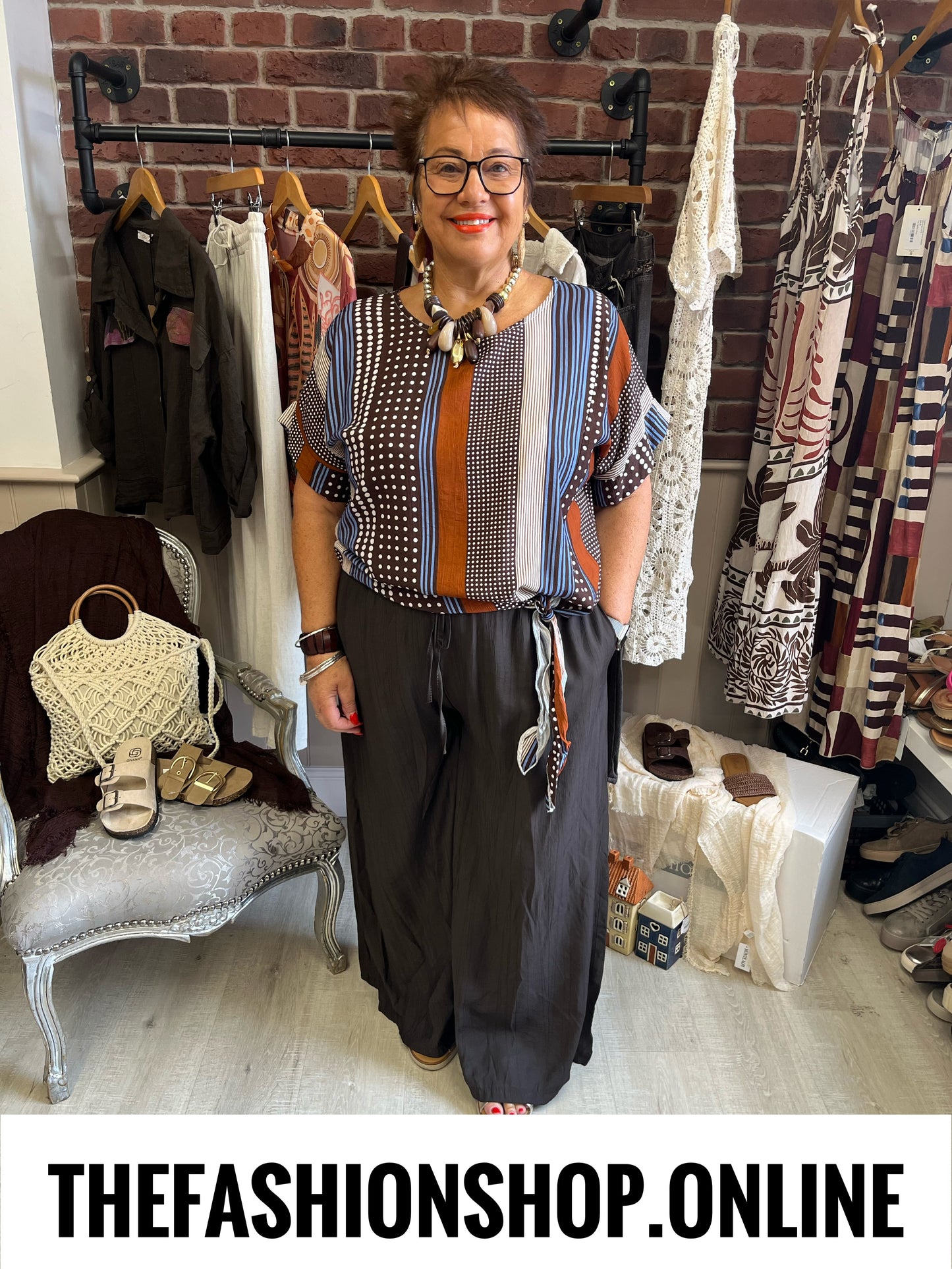 Ellie spot top with side tie detail 14-18