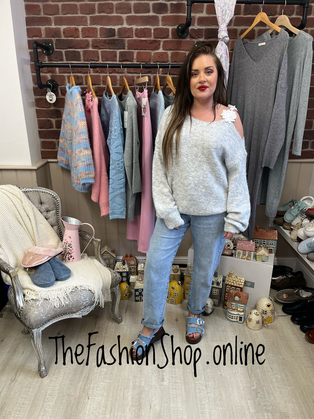 Ellen grey wool mix jumper 8-16