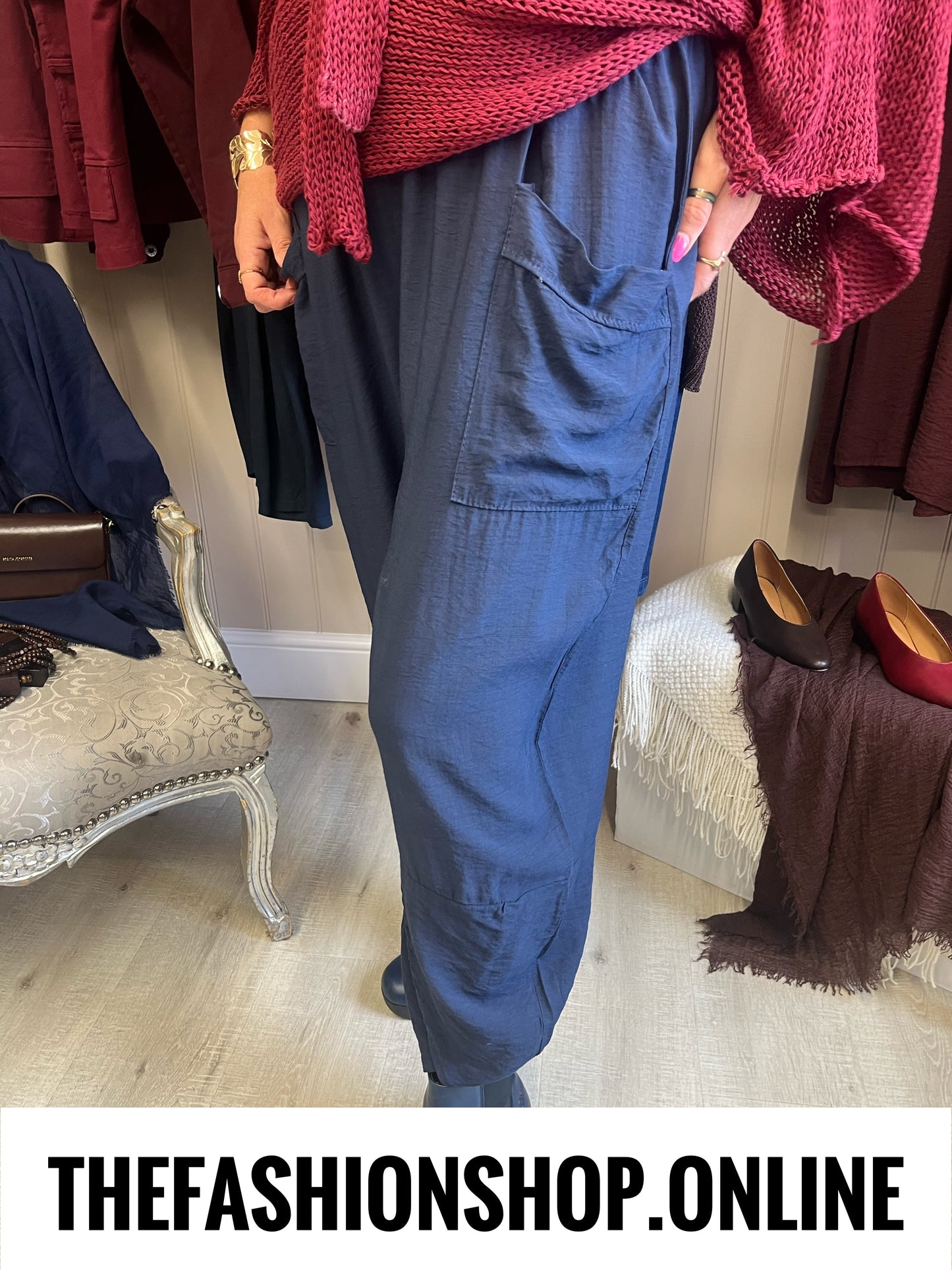 Jessie navy tulip hem trousers 12-20