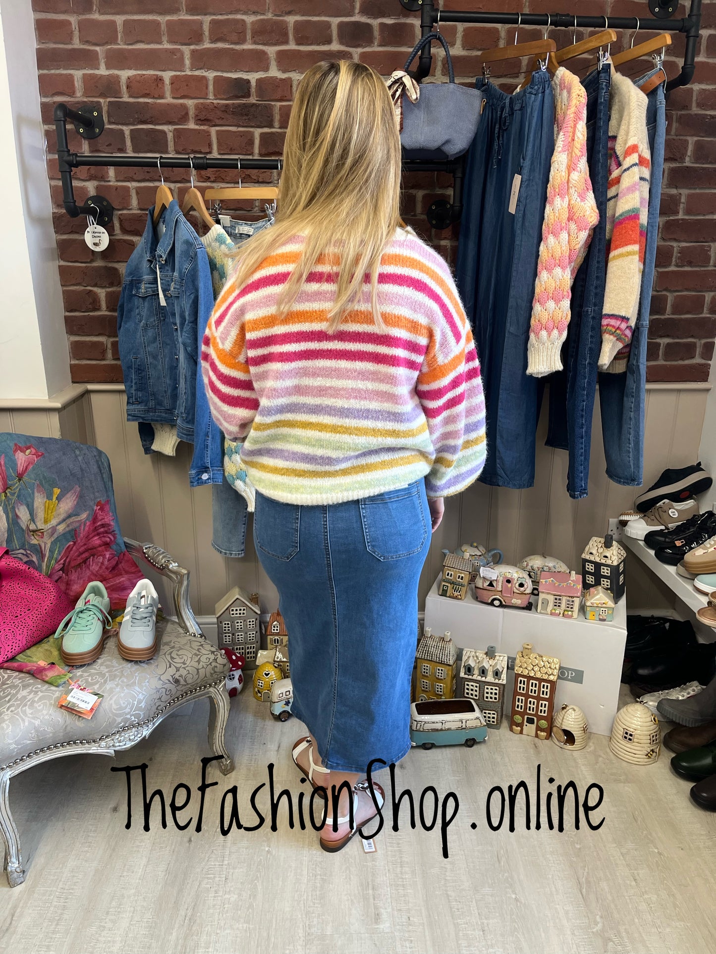 Anna wool mix striped jumper 8-12 and 14-18