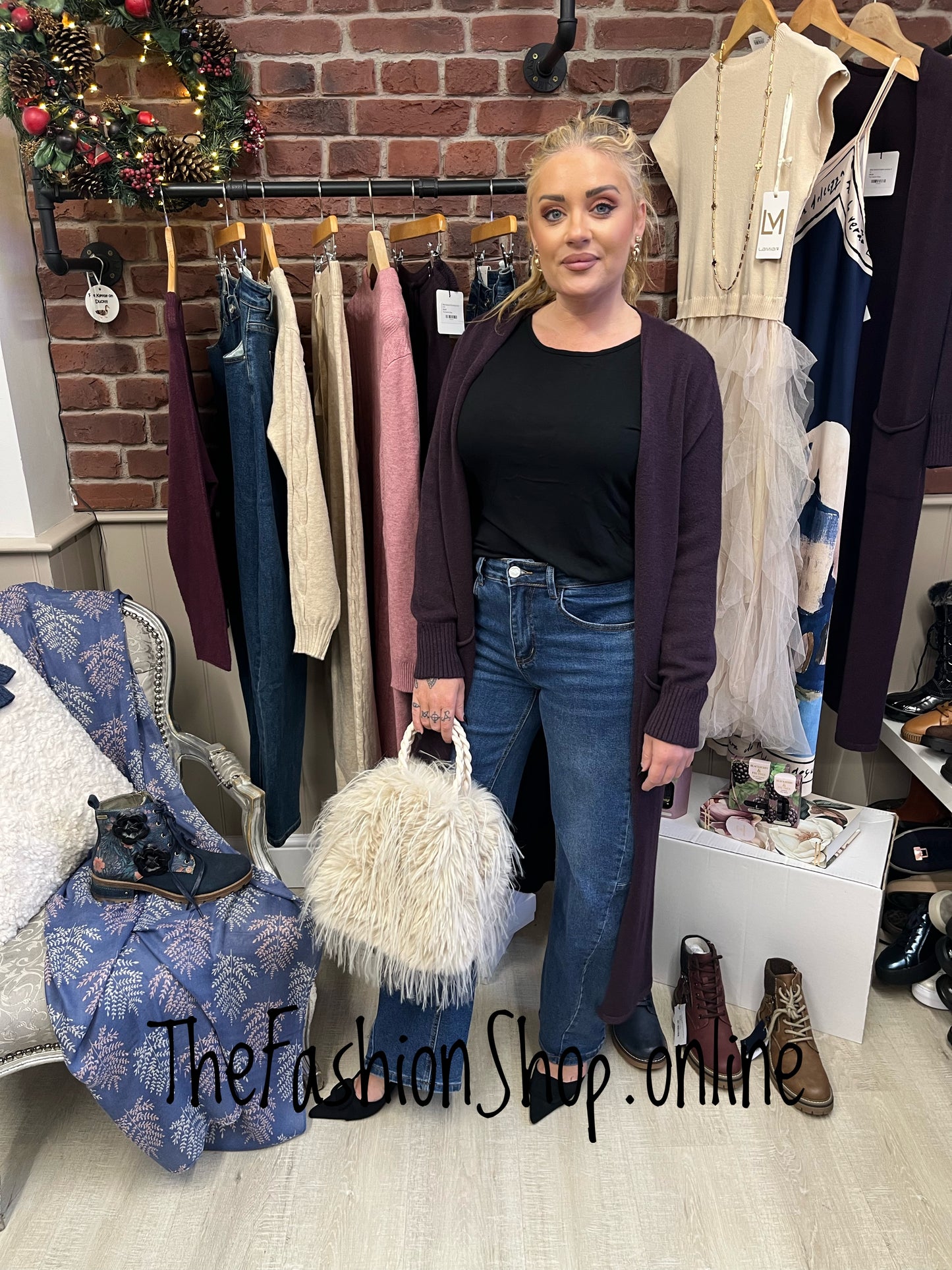 Milan damson longline cardigan 8-16