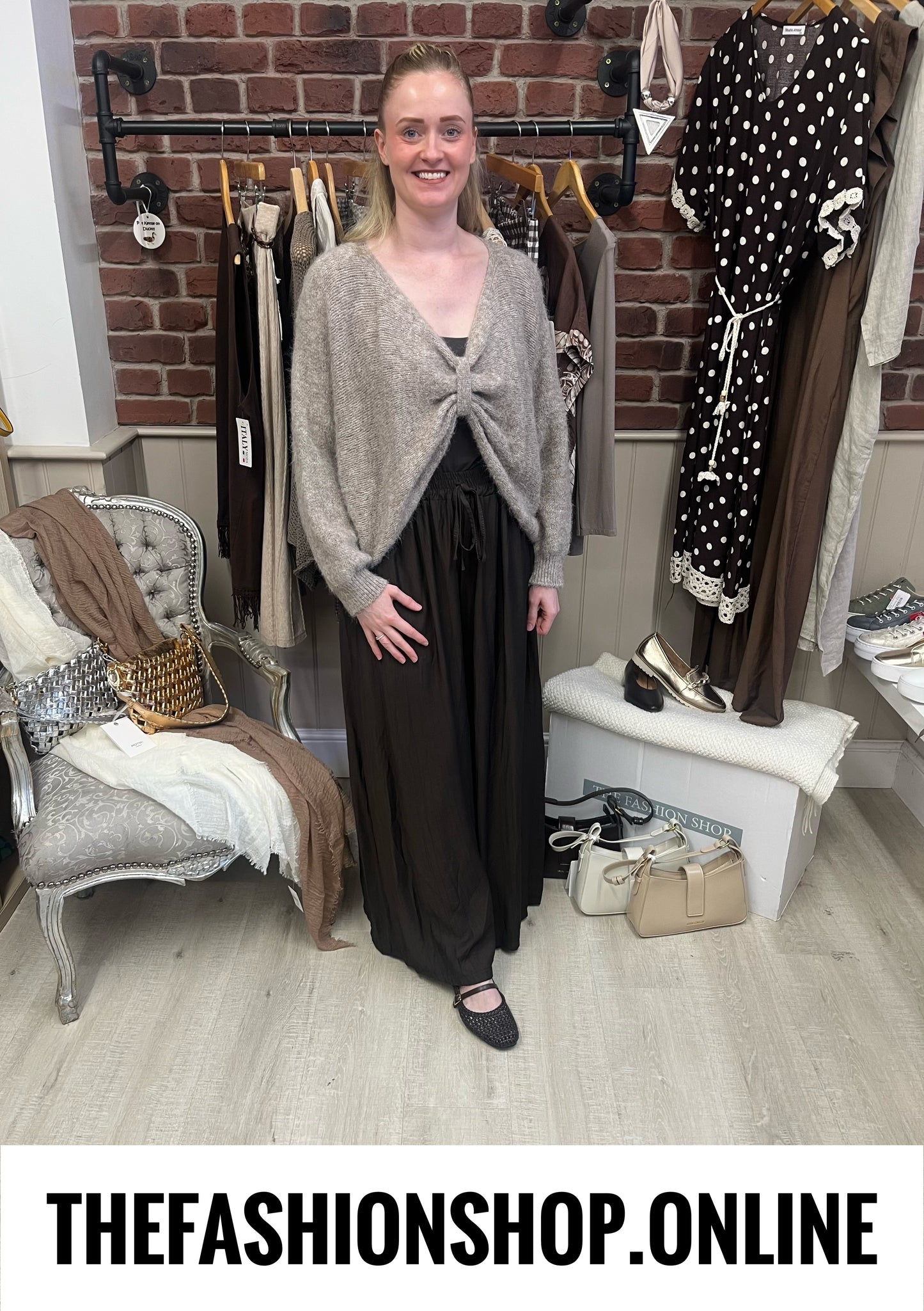 Bella mocha three way wool mix jumper 10-18