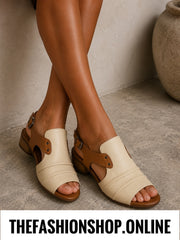 Lunar Jaden beige and tan leather sandals sizes 4-8