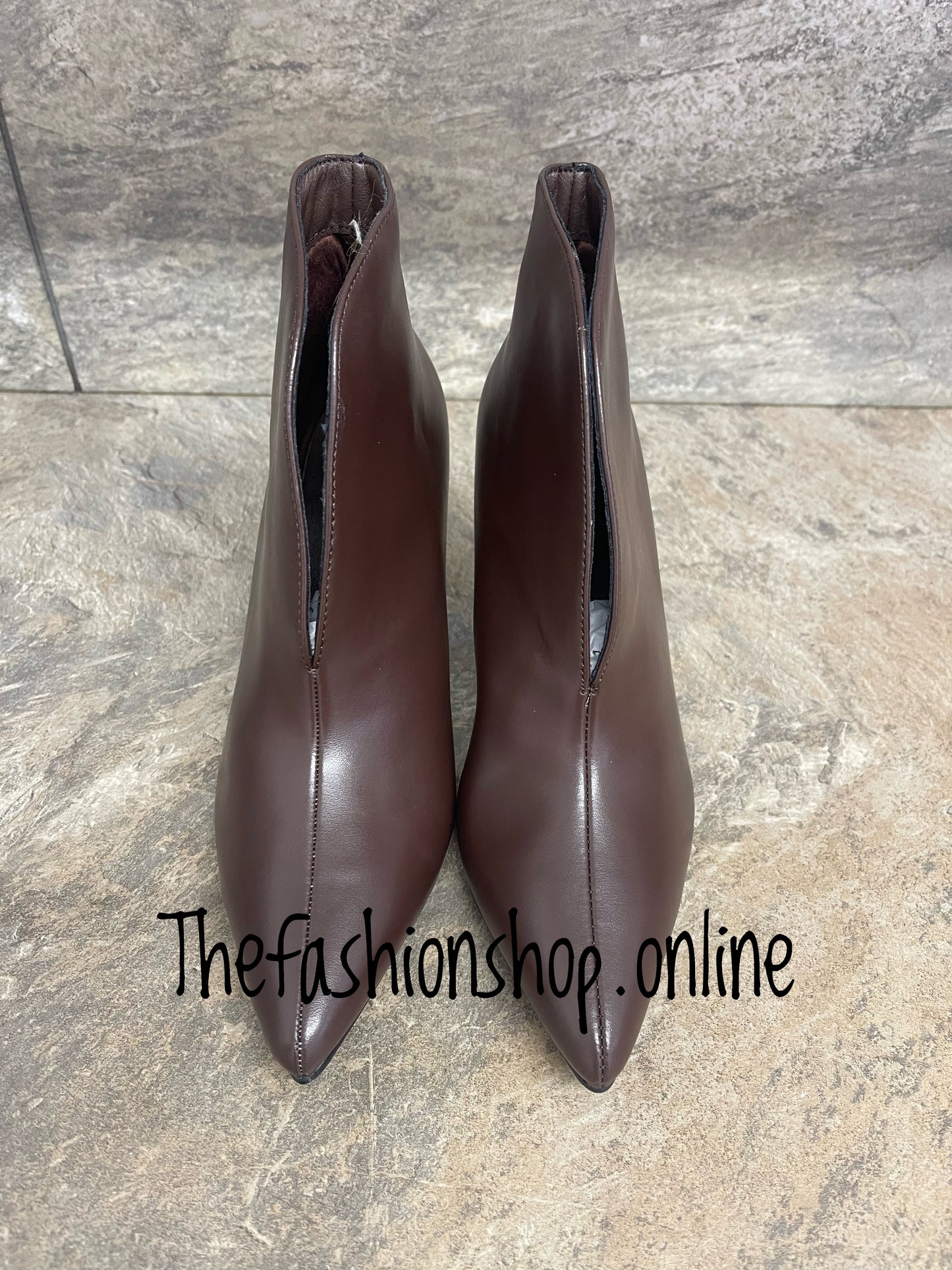 Saskia brown heeled ankle boots sizes 3-8 (36-41)