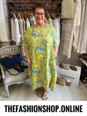 Ivy lime linen lemons dress 18-24