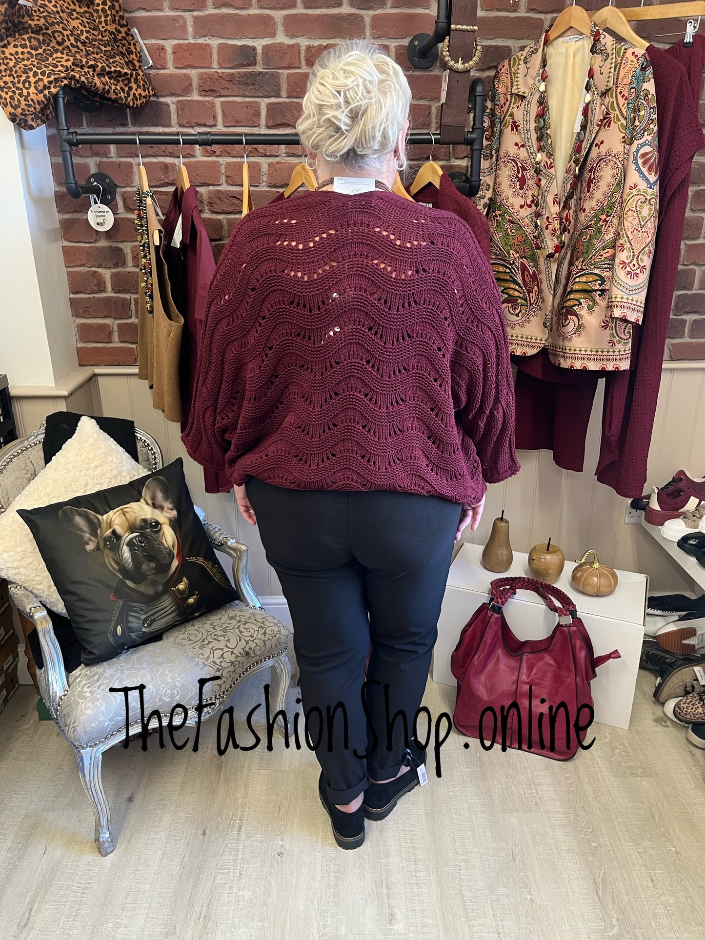 Nala wine edge to edge cardigan 8-20