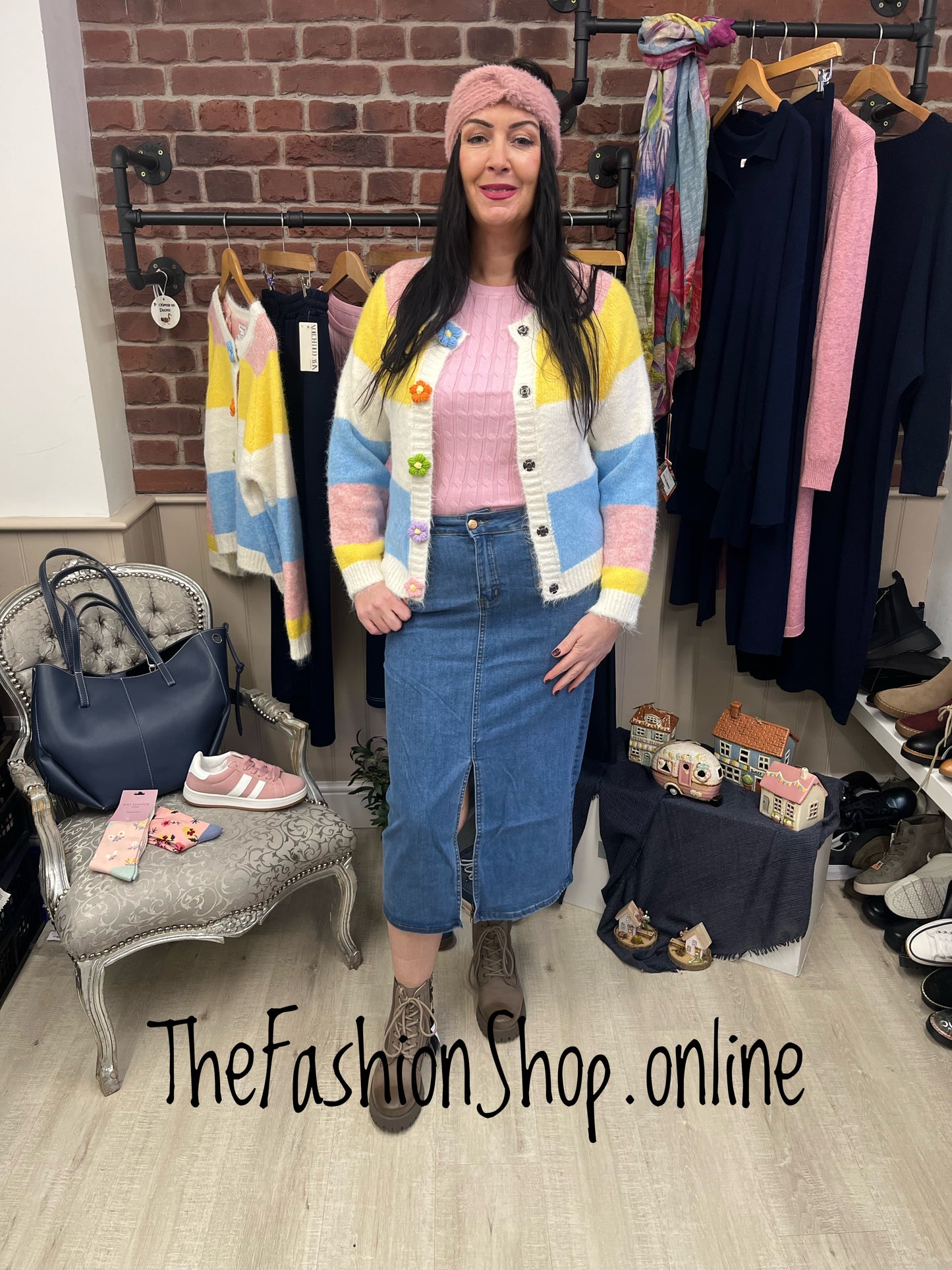 Hayley wool mix striped cardigan 8-14