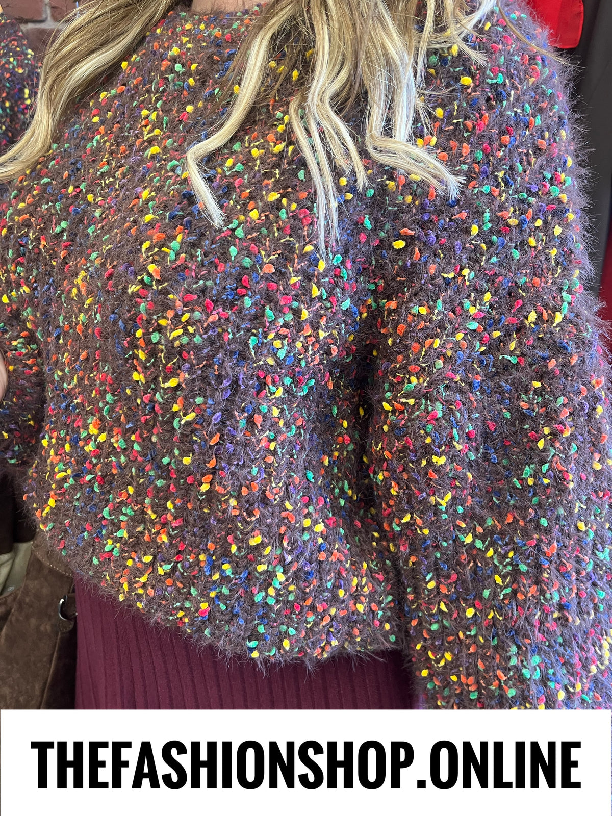 Eden brown speckled jumper 8-10 and 12-14