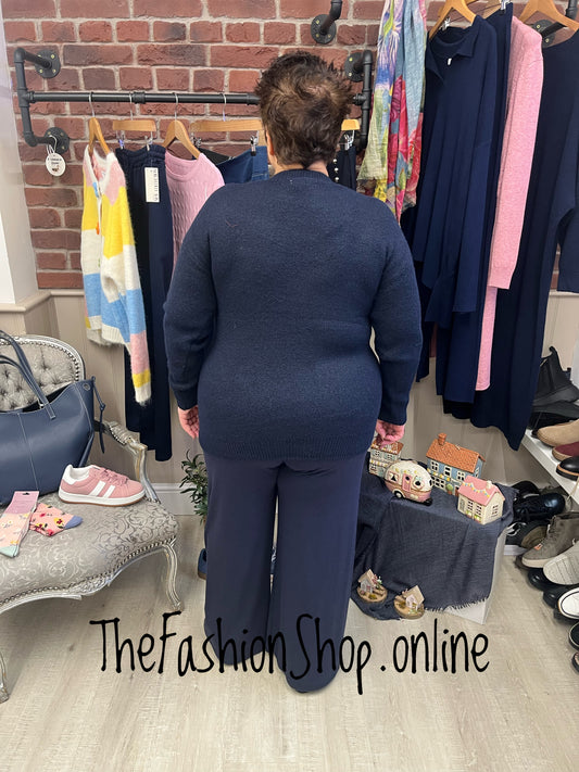 Jamie navy love wool mix jumper 12-18