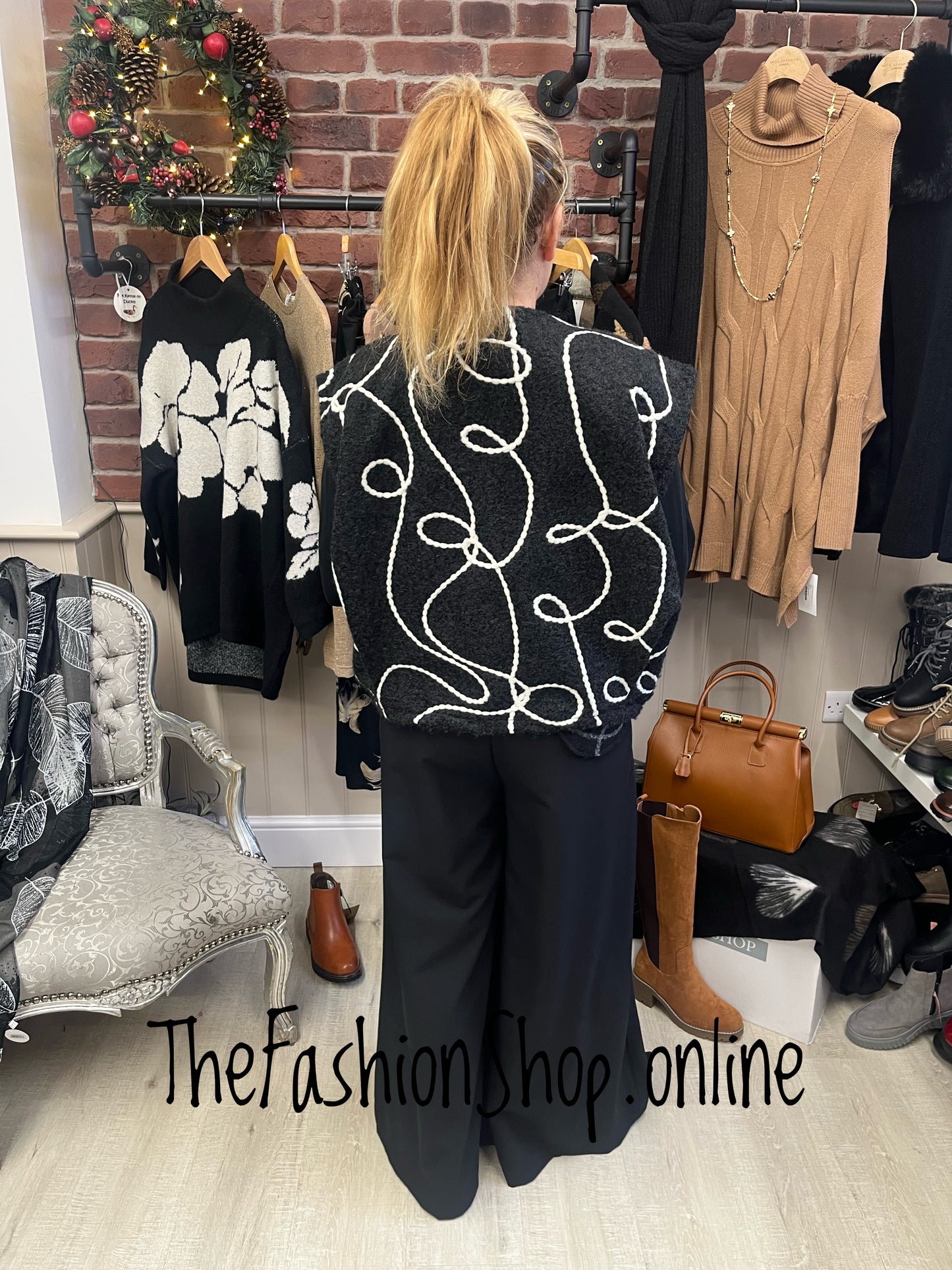 Piper swirl detail boucle waistcoat 8-14